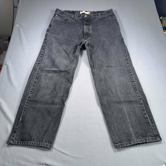 Levi's Other - Levis 550 Mens Black Jeans Classic Relaxed Fit High Rise Y2K Meas.38x30.5 HEMMED